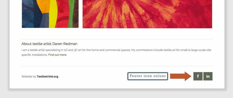 The social icons will display in the colour you select in your WordPress theme settings
