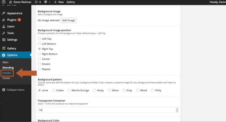 How to customise the header on your new artist website