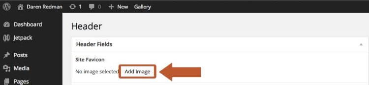 Add an image to your header in the Klasik portfolio theme for WordPress