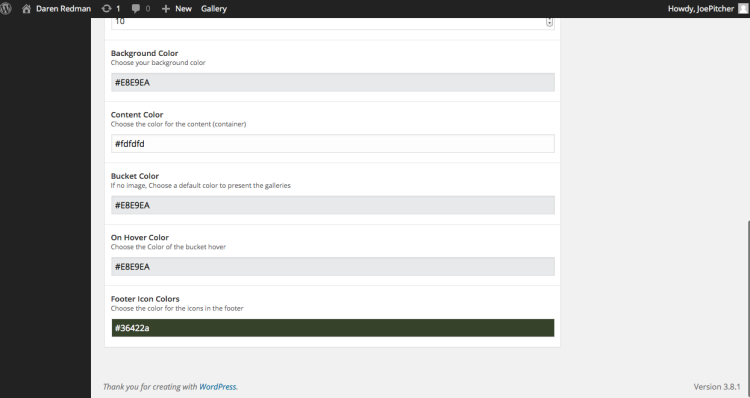 The Klasik theme settings screen in WordPress