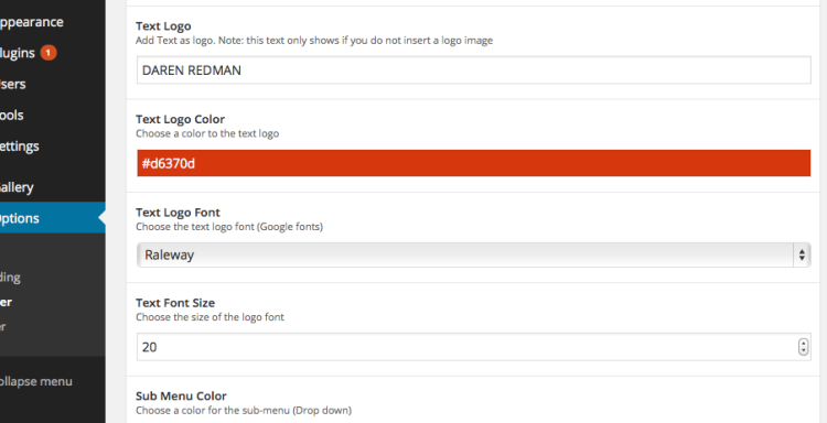 If you don't have a specially designed logo, select a colour for your site heading in the Klasik theme settings