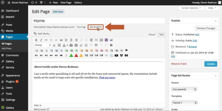 Find the WordPress page ID