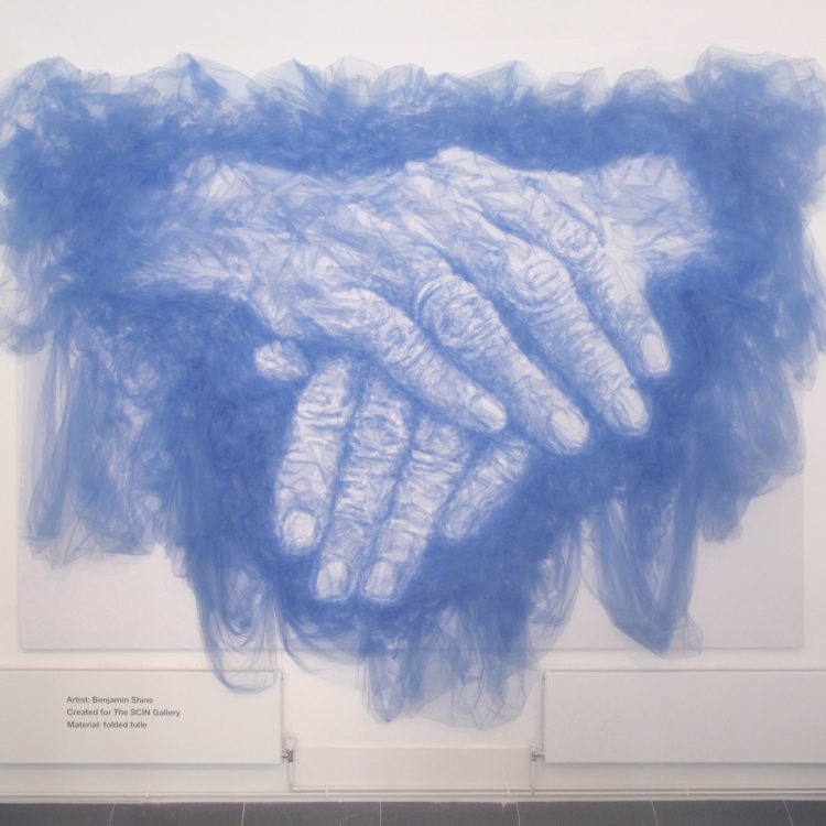 Benjamin Shine, Remembrance, 2012. 2.5m x 3.5m (8’ x 11’). Textile sculpture. Tulle on canvas.