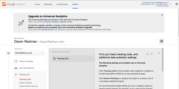Find your tracking code