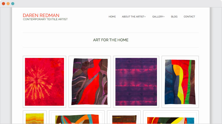 The gallery page of visual artist Daren Redman
