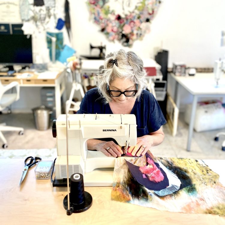 Leisa Rich working in her studio. Photo: John Rich