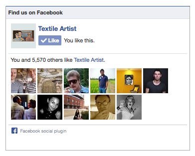 Add a Facebook 'like' box to your website's sidebar to get more visitors to your Facebook for artists page