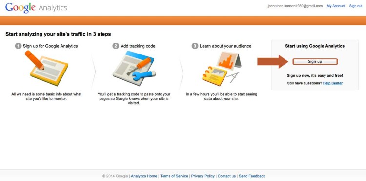 Follow the 3 steps to start analysing your site traffic