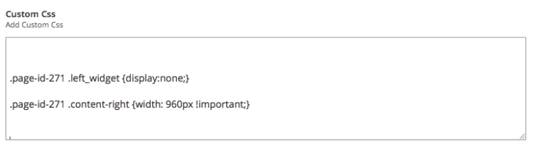 Add some custom CSS to remove the sidebar
