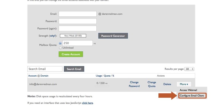 Configure email client