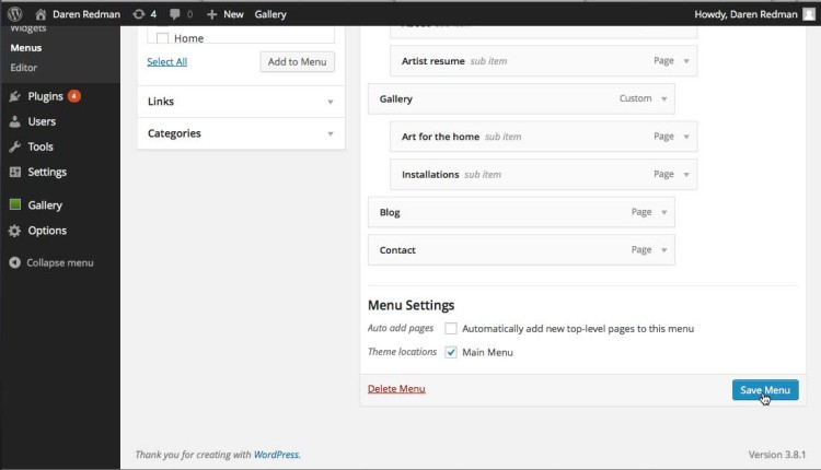 Check you have all menu items correctly ordered and categorised in WordPress