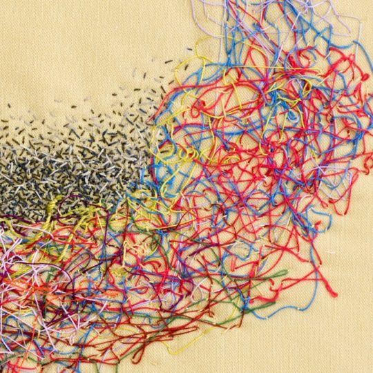 Emily Felderman, Nest, (detail), 2020. 36cm x 36cm (14" x 14"). Hand stitch. Cotton, felt, thread. Photography: Fucks & Kaspareck.