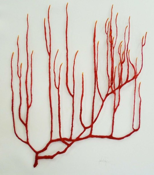 Contemporary Embroidery Art - thread on paper by Meredith Woolnough.