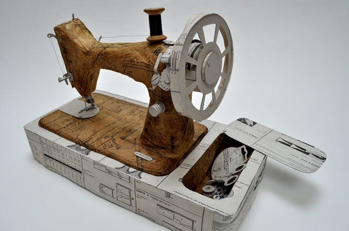 Jennifer Collier - Singer Sewing Machine textile sculpture using recycled paper