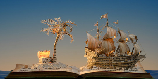Su Blackwell - Treasure Island, 2013, created using reclaimed materials