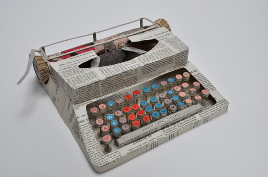 Jennifer Collier - Typewriter made with textile techniques from recycled materials