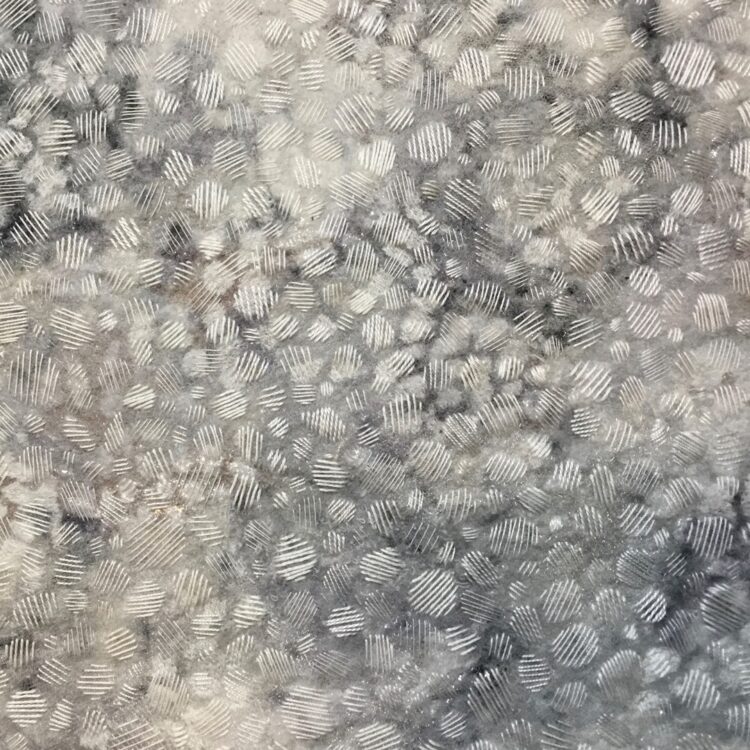 Elisabeth Rutt, The Colour of Snow (detail), 2021. 144cm x 36cm (57" x 14"). Dry felting, hand stitching, beading. Mixed fibres, sheer fabrics, cotton threads, mixed beads.