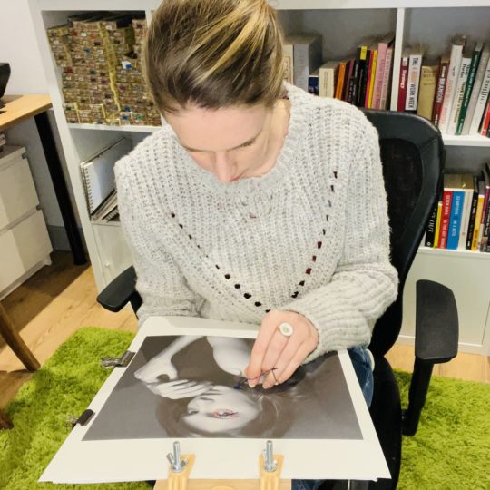 Inge Jacobsen at work in her studio