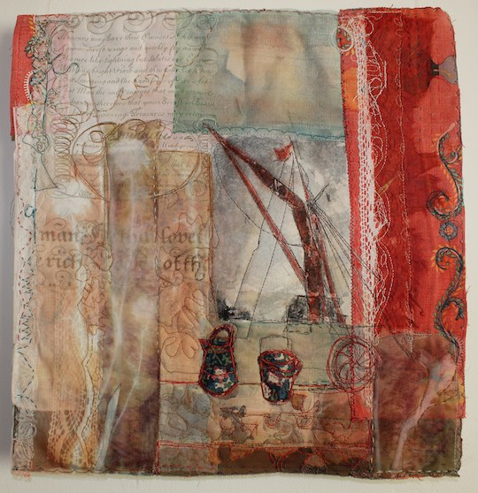 Cas Holmes - Red Barge Sails 40x40cm