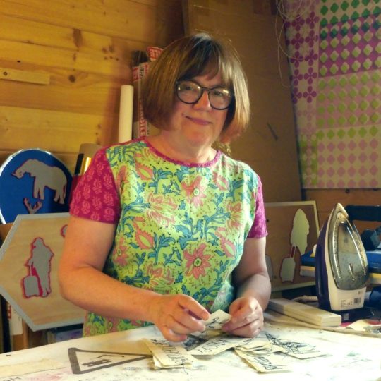 Rosie James in her studio