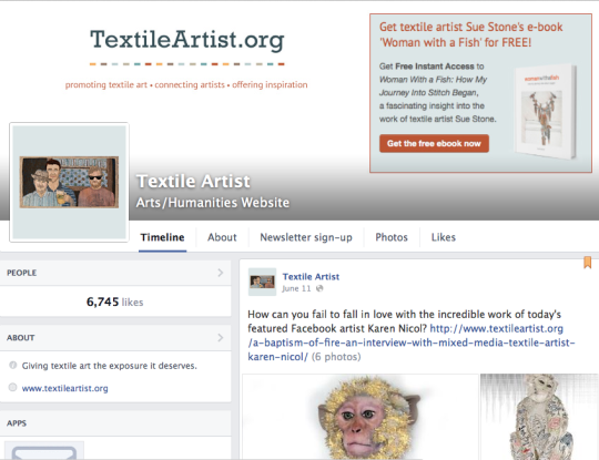 TextileArtist.org Facebook page