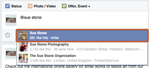 Use the @ feature to tag fans in posts