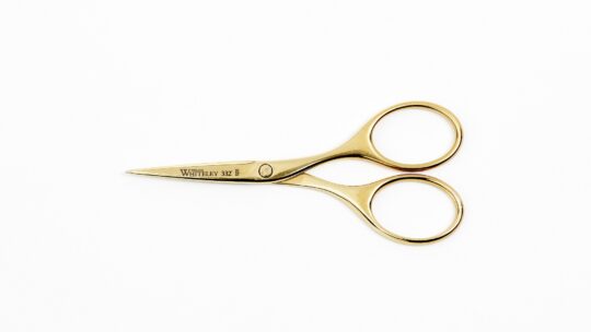 Gold embroidery scissors. Photo: Whiteley’s.