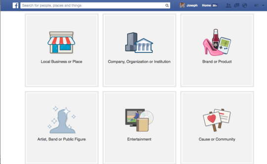 Facebook for artists - choose a business-type for your page