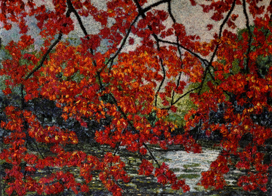 Fiona Roberston – Autumn Reflection, Machine and hand embroidery