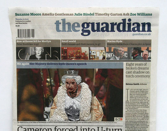 Inge Jacobsen – The Queen front of The Guardian – 9th May 2012