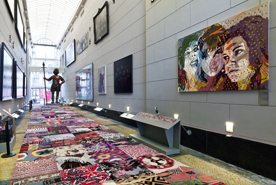 Barbara Broekman. My Town – A Celebration of Diversity – in the Amsterdam Museum (2012) 40x3m. Axeminster woven carpet. Photo Gert Jan van Rooij.