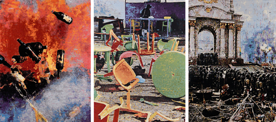 BarbaraBroekman.Faith2014.Karachi II - Irak - Kiev.each 205x148cm.jacquard machine woven.photo Gert Jan van Rooij