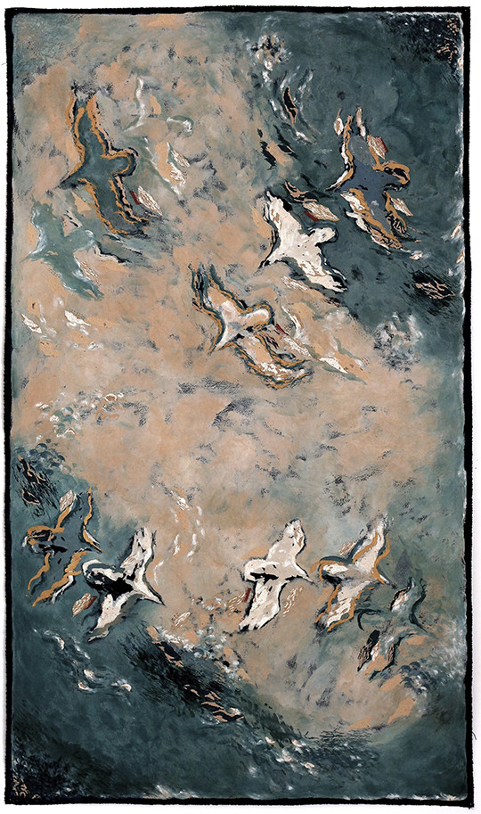 Nicola Henley - Gulls Soaring 196cms (h)x110cms(w)