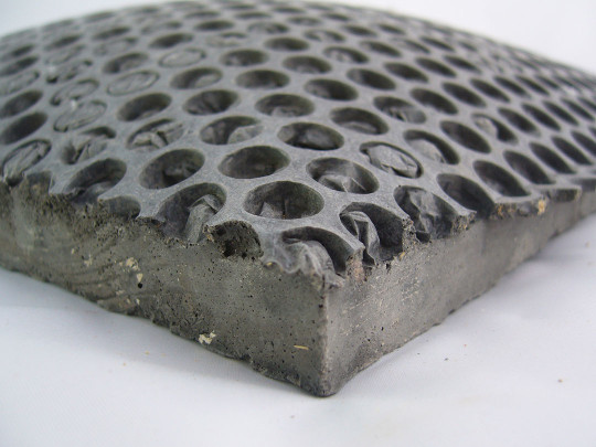 Concrete moulded on bubble wrap