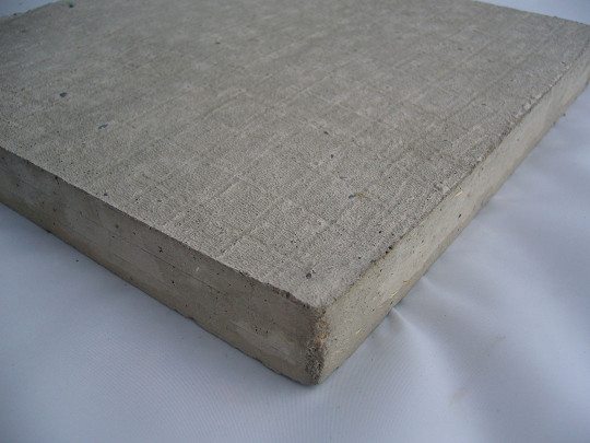 Concrete moulded on clay with impression of muslin fabric