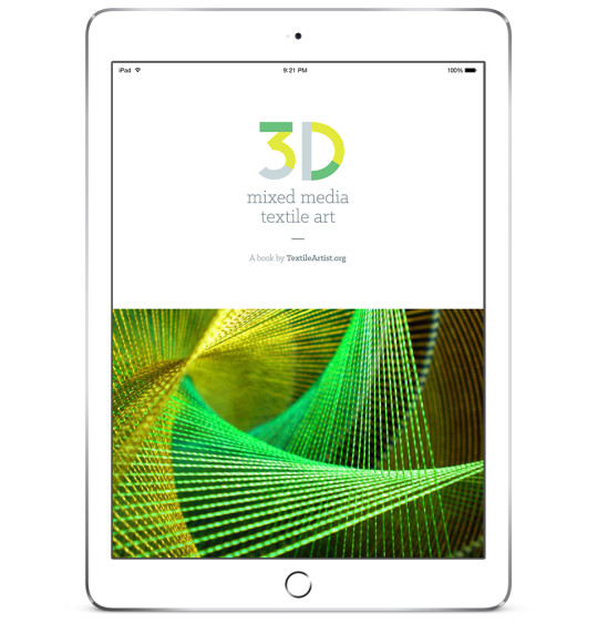 3D mixed media textile art ebook on iPad