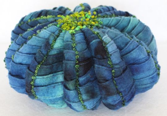 Marty Jonas -Blue Astrophylum - Hand Dyed and Felted - 6x10x10 inches