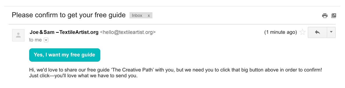 E-mail from TextileArtist.org