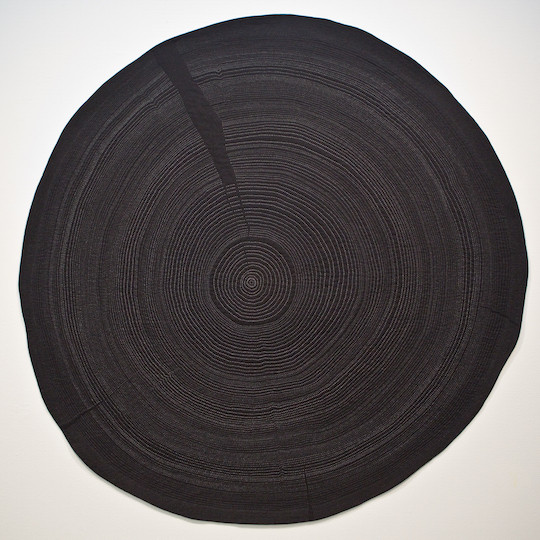 Anna Von Mertens: “Anasazi 12th century migration” 2013, 54" diameter, hand-stitched cotton
