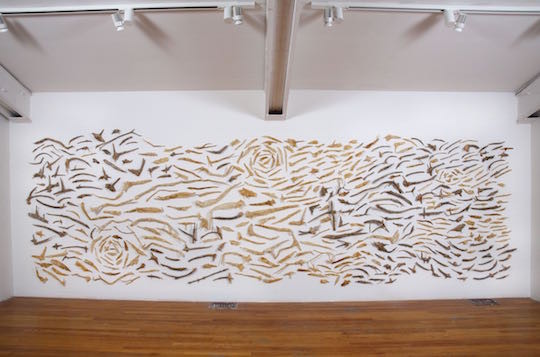 Item 3: Patricia HIckman, The River That Flows Both Ways, Animal Membrane, 2015