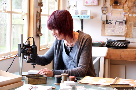 Ali creating her Patchwood Sampler pieces