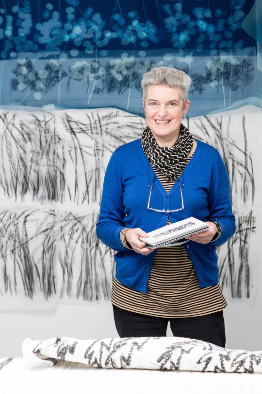 Pauline Burbidge in her studio, 2014. Photo, Phil Dickson, PSD photography