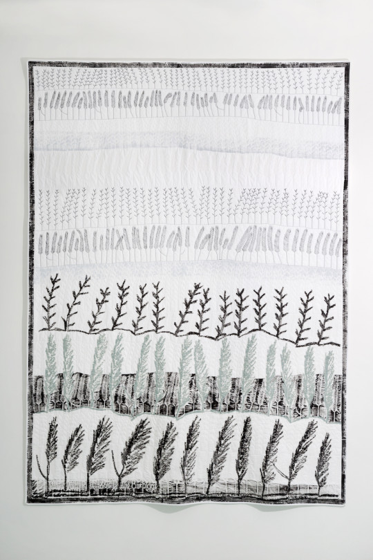Pauline Burbidge, Rye-Grass, 2014, 165x227 cm, Quiltline quilt. Photo Phil Dickson, PSD photography