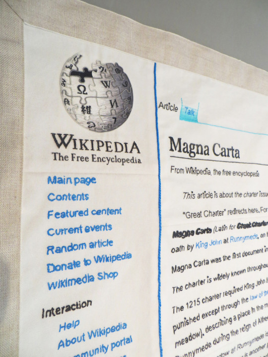 Magna Carta (An Embroidery), Cornelia Parker, 2015