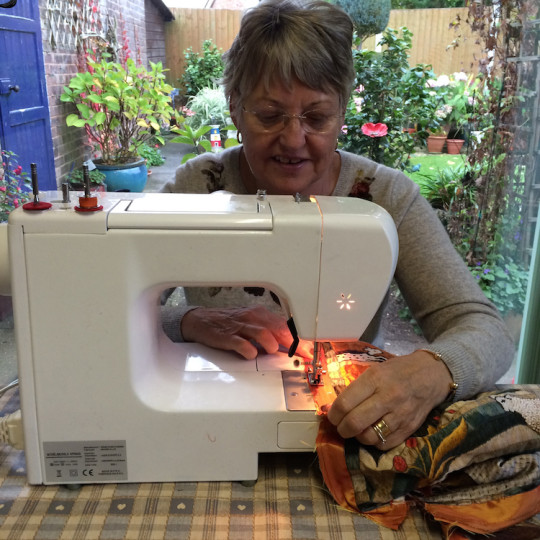Aunty Linda in full swing at the sewing machine