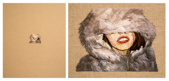 Daniel Kornrumpf, Betty, 2013, 42" x 36", hand embroidered on linen