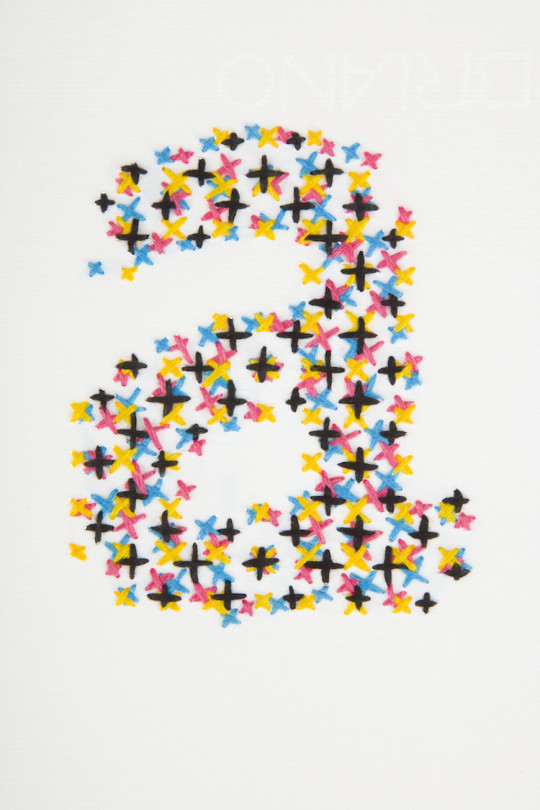 Evelin Kasikov, Handprinted Alphabet, CMYK Embroidery