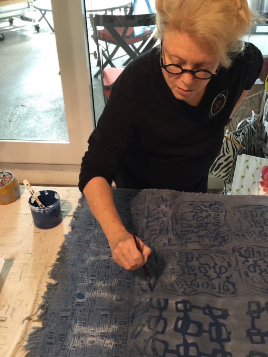 Mary Fisher at work in her studio