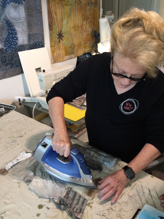Mary Fisher at work in her studio