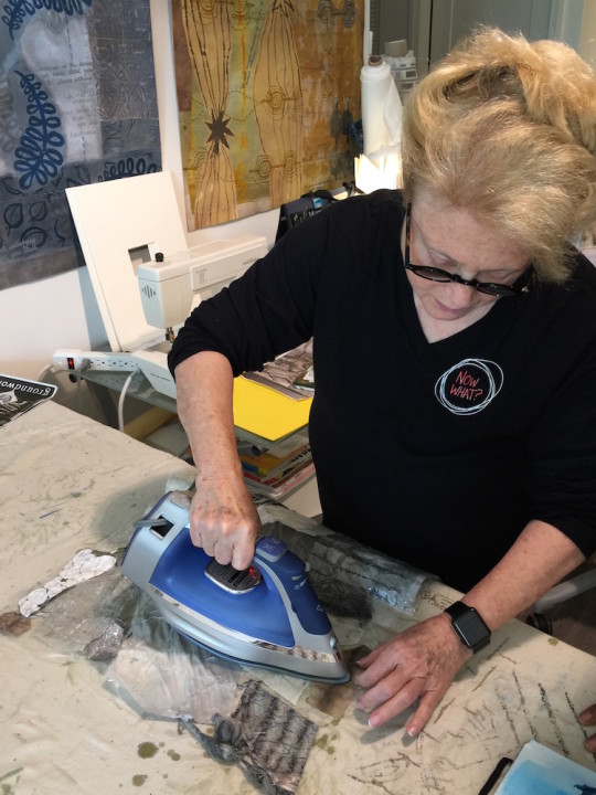 Mary Fisher at work in her studio 